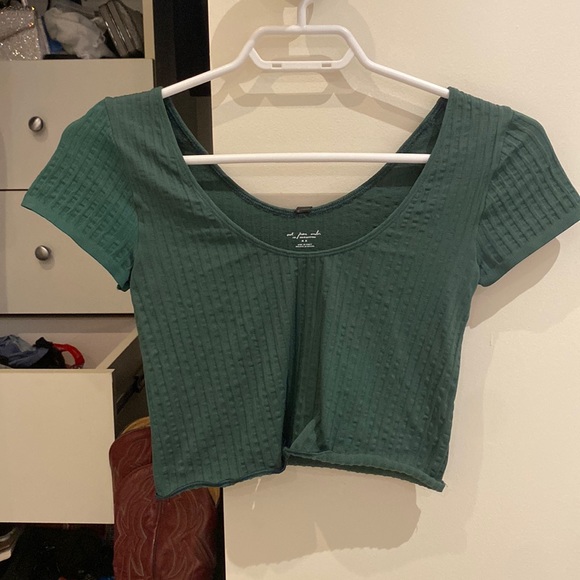 Out From Under Forest Green Cropped T-Shirt - Picture 1 of 5